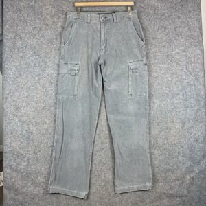 Vintage Quiksilver Corduroy Cargo Pants Mens 32x32 Gray Skater Grunge Y2K